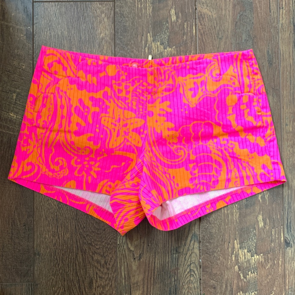 Lilly Pulitzer Pink Liza Shorts Scalloped Pockets size 6